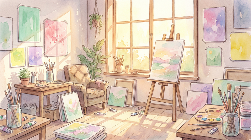 墨水之心APP 原神同人 界面展示 画室场景